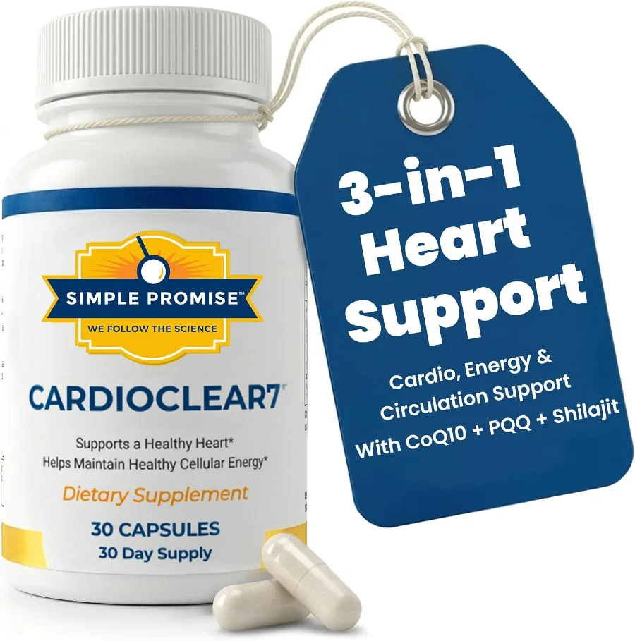 CardioClear7 3-in-1 heart support with CoQ10, PQQ and shilajit