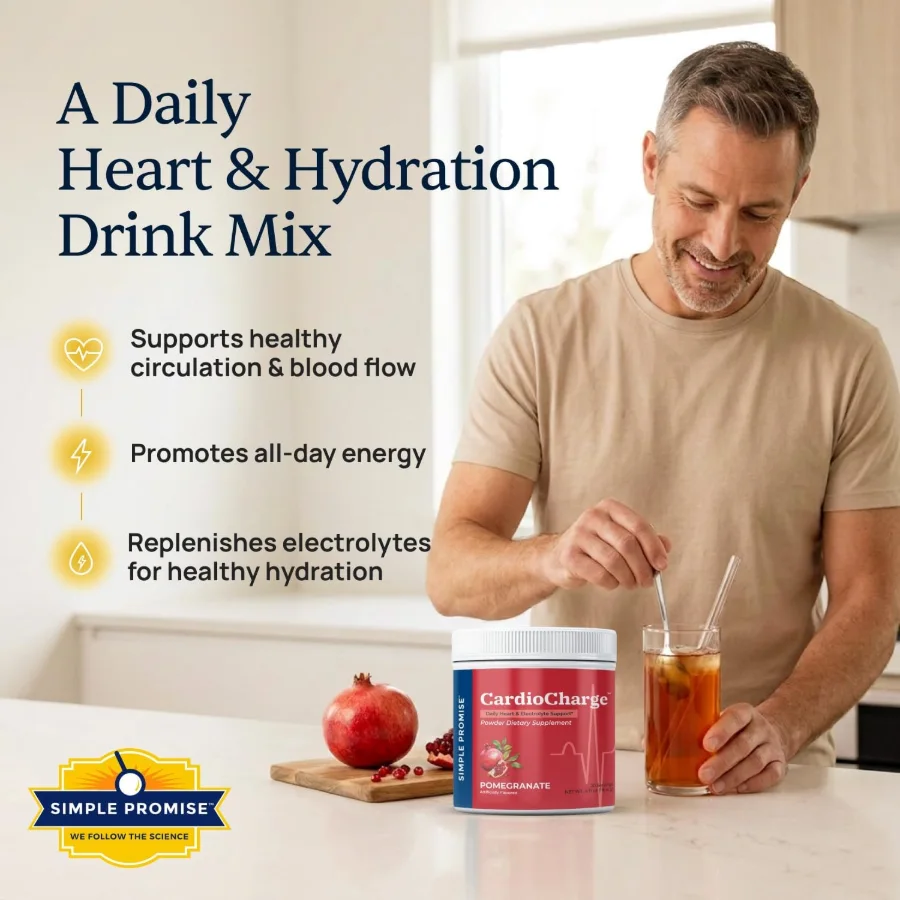 Man mixing CardioCharge heart and hydration drink in his kitchen