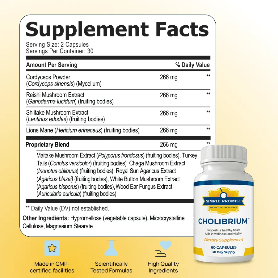 Cholibrium Supplement Facts label