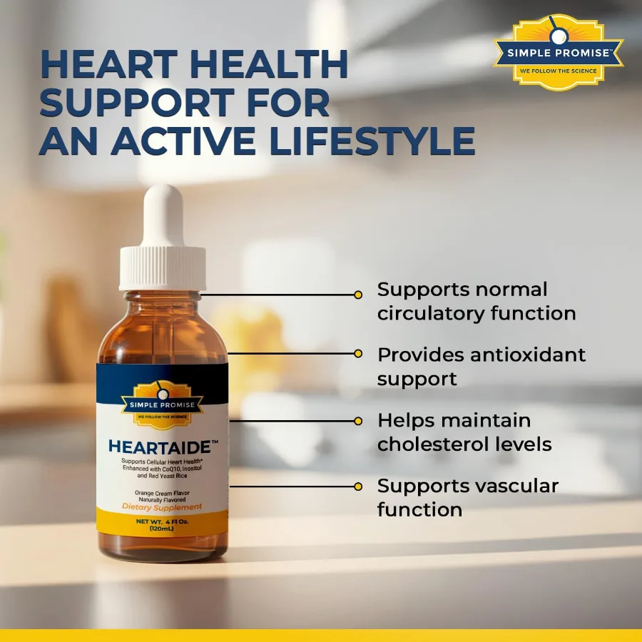 HeartAide bottle: supports normal circulatory function, antioxidant support, cholesterol and vascular function